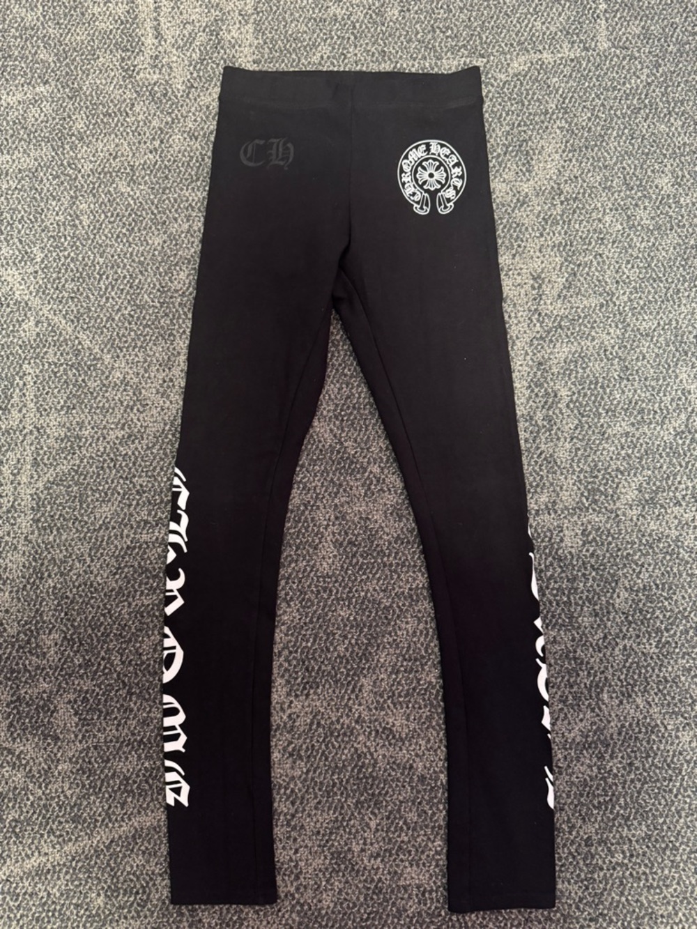 Chrome Hearts Women's Black Print-Detail Horseshoe-Motif Leggings